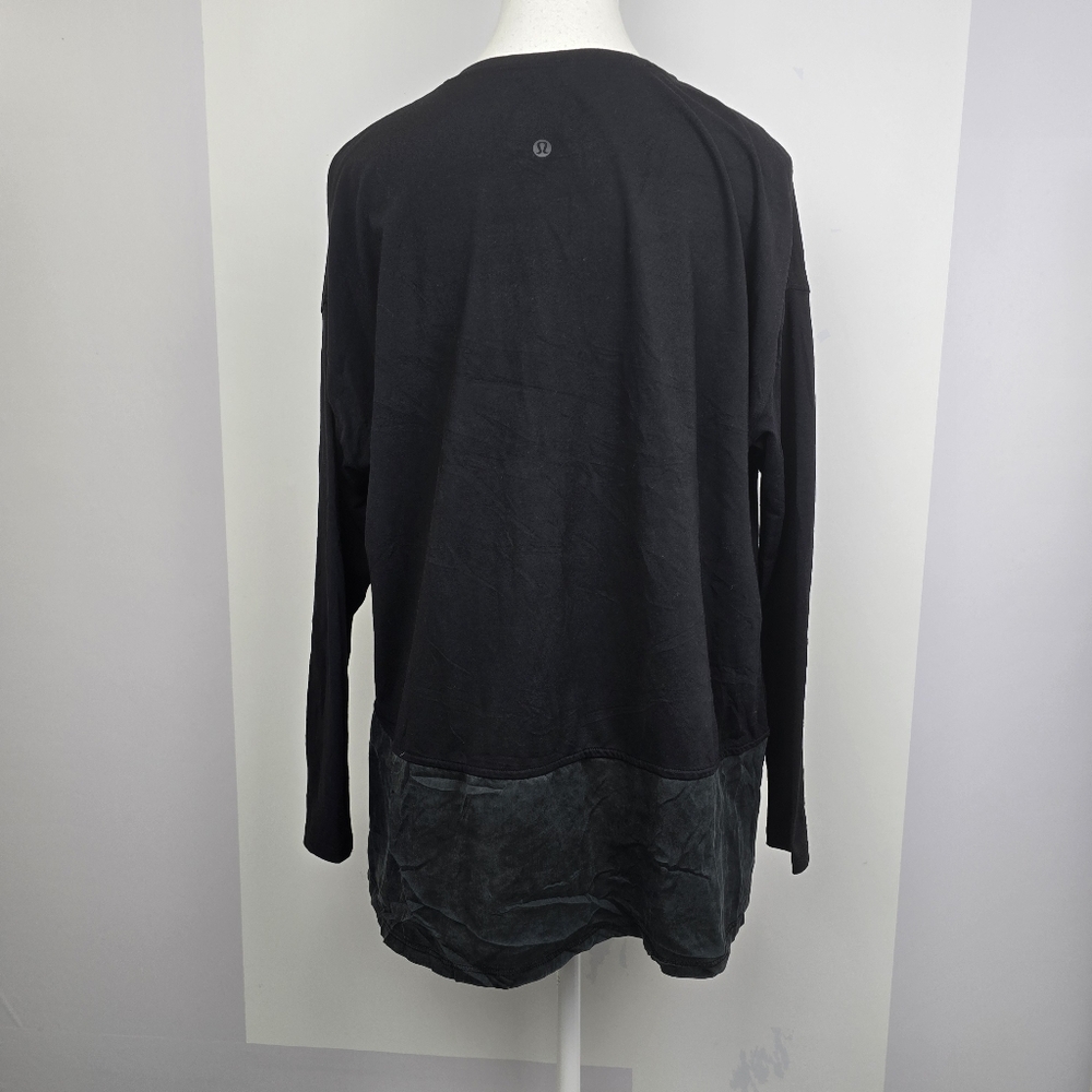 Lululemon Athletica Ease Of Mind Black Long Sleeve Shirt | Mixed Media - Picture 3 of 5